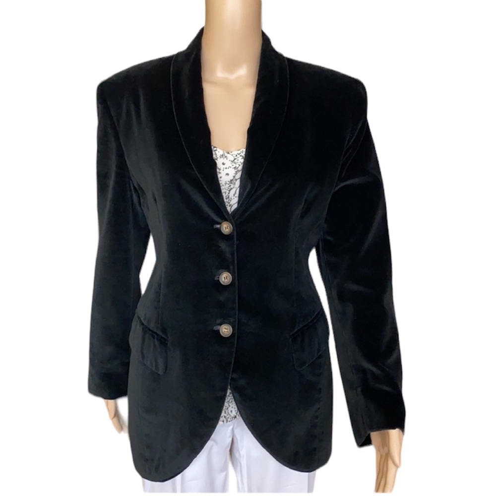 Mariano Rubinacci black velvet blazer size 8